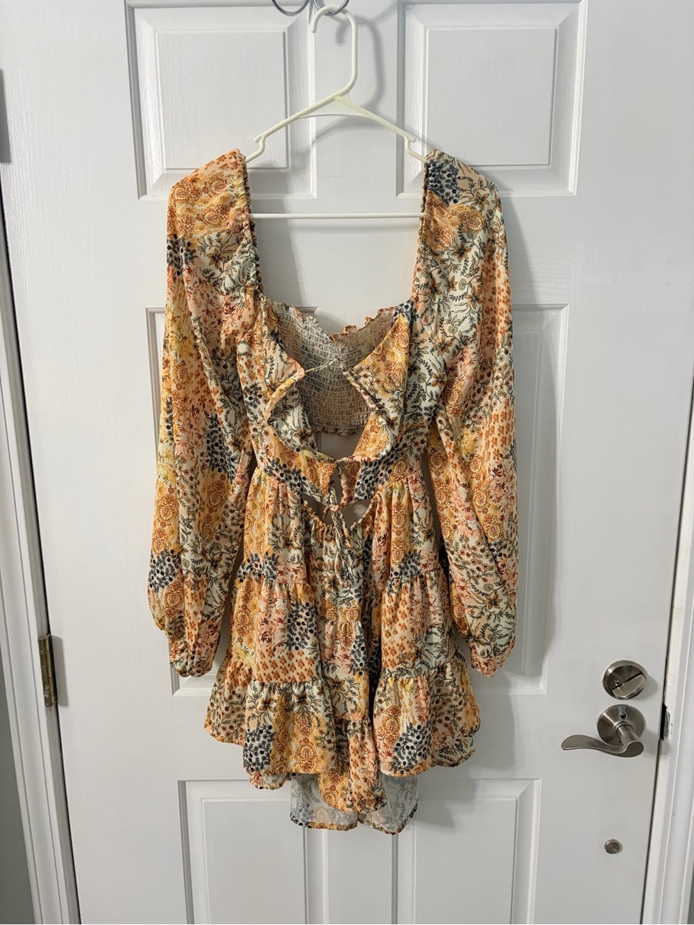 Resa Bohemian Floral Peasant Blouse in Yellow